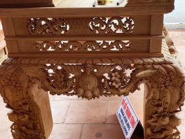 Sập thờ mai điểu đục tay gỗ gụ