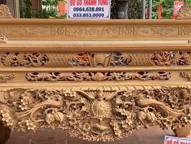 Sập thờ mai điểu đục tay dạ liền khối