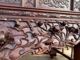 sập thờ sen vịt gỗ gụ cao cấp