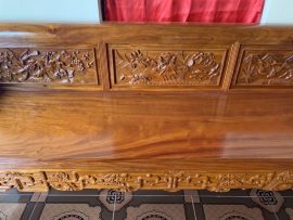 trường kỷ gỗ lim đục tứ quý