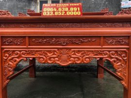 Án gian thờ như ý tam cấp gỗ hương đá chân 14