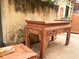 án gian thờ sen triện gỗ hương đá cao cấp