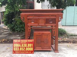 ban thờ chung cư minh đường gỗ gụ 1m27