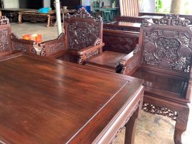 trường kỷ gỗ gụ mật đục ngũ lân