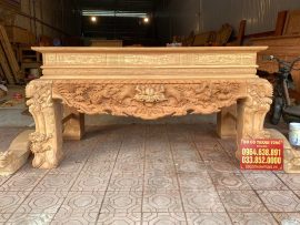 sập thờ gỗ gụ mẫu đục tứ linh