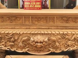 sập thờ gỗ gụ đục tứ linh