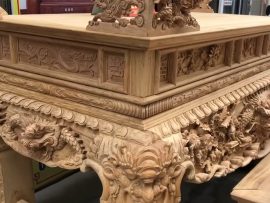 sập thờ gỗ gụ lào đục tứ linh