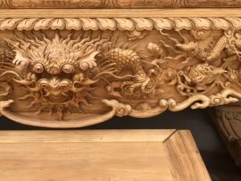 sập thờ tứ linh gỗ fuj lào