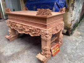 sập thờ tứ linh gỗ hương đá