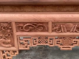 án gian thờ tứ quý đục tay gỗ hương đá cao cấp