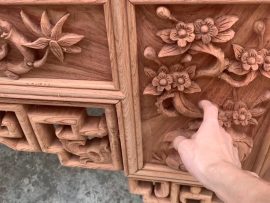 án gian thờ mẫu tứ quý đục tay gỗ hương đẳng cấp