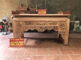 bộ án gian thờ gỗ hương đá đục tứ quý nguyên mộc