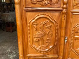 tủ thờ tam đa gỗ gõ đỏ tự nhiên mẫu đục tam đa