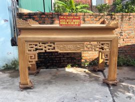 Án gian thờ triện sen chân 12 gỗ gụ Lào