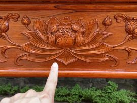 án gian thờ sen triện gỗ hương cao cấp