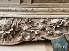 sập thờ sen cò hàng thủ công mỹ nghệ cao cấp