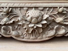 sập thờ sen cò đục tay thủ công mỹ nghệ