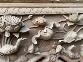 sập thờ cao cấp mẫu sen cò gỗ gõ đỏ nam phi