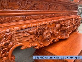 sập thờ tứ linh gỗ hương đá cao cấp