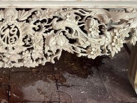 sập thờ gỗ gụ đục mai điểu thủ cong mỹ nghệ