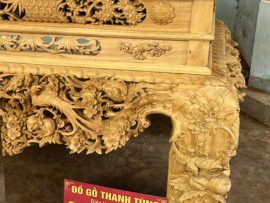 sập thờ gỗ gụ lào chân 24 đục tay đẳng cấp