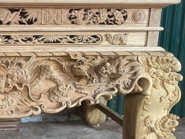 sập thờ tứ linh gỗ gụ lào cao cấp