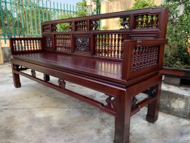 trường kỷ song tiện gỗ gụ cao cấp