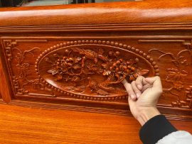 bàn ghế gỗ hương đá mẫu trường kỷ đục tứ quý