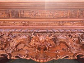 sập thờ đục tứ linh thủ công đẳng cấp