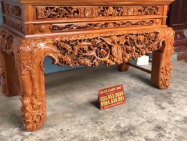 sập thờ mai điểu đục tay gỗ gõ đỏ nam phi