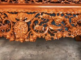 sập thờ mai điểu 1m97 đục tay