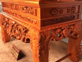 sập thờ gỗ gõ đỏ đục tay