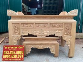 Án gian thờ gỗ gụ lào cao cấp
