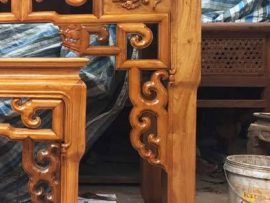 án gian thờ gỗ gụ Lào mẫu móc mỏ đục chạm thủ công