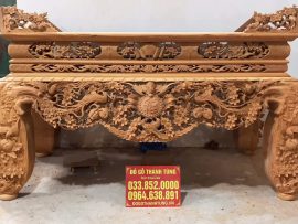 sập thờ gỗ gõ đỏ cao cấp mẫu mai điểu đục tay