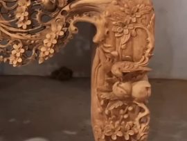 sập thờ gỗ gõ đỏ mẫu đục mai điểu cao cấp