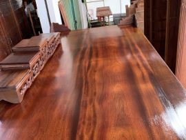 án gian thờ gỗ gụ lào cao cấp mẫu đục tứ quý sang trọng