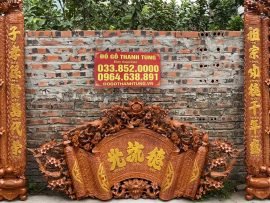 cuốn thư câu đối gỗ gõ đỏ cao cấp