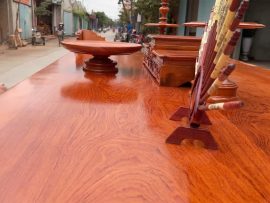 sập thờ tứ linh chân 24 gỗ hương đá