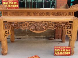 mẫu án gian thờ triện phúc lộc gỗ gụ Lào