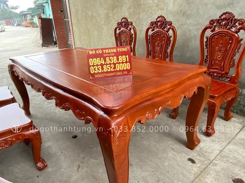 mẫu bàn ăn louis hoàng gia
