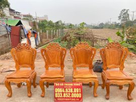 mẫu ghế louis hoàng gia gỗ gõ