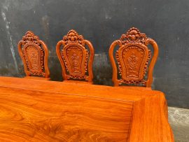 bàn ăn khung tranh ván liền