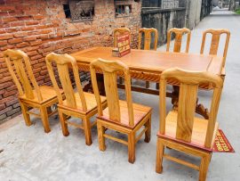 bộ bàn ghế ăn gỗ gõ đỏ