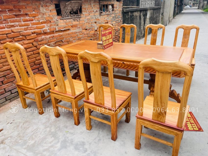 bộ bàn ghế ăn gỗ gõ đỏ