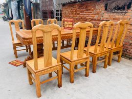 bàn ăn chữ thọ cột liền