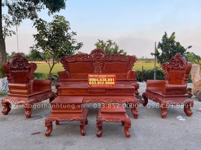 bàn ghế louis hoàn gia gỗ hương đá ặt tràn tay đặc hàng vip