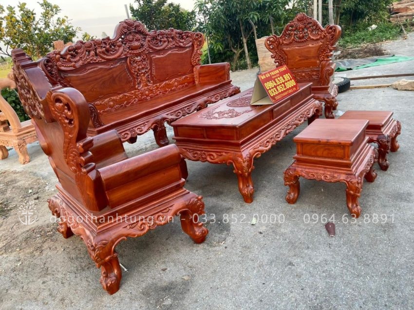 bàn ghế hoàng gia 6 món
