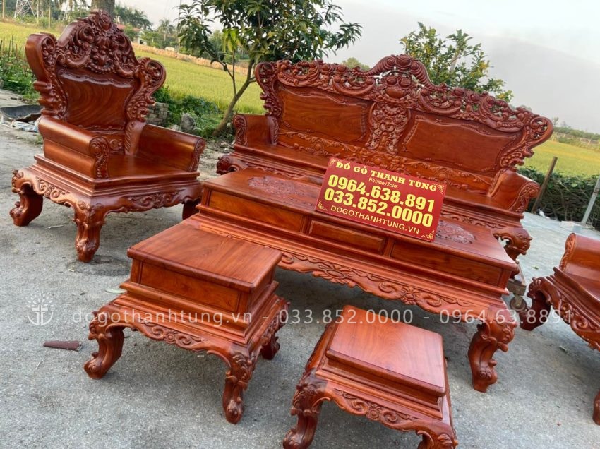 bàn ghế hoàng gia gỗ gõ đỏ