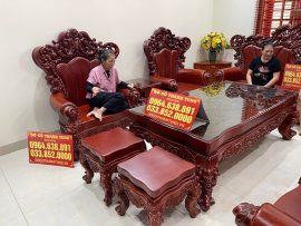 bộ bàn ghế phòng khách gỗ hương đá